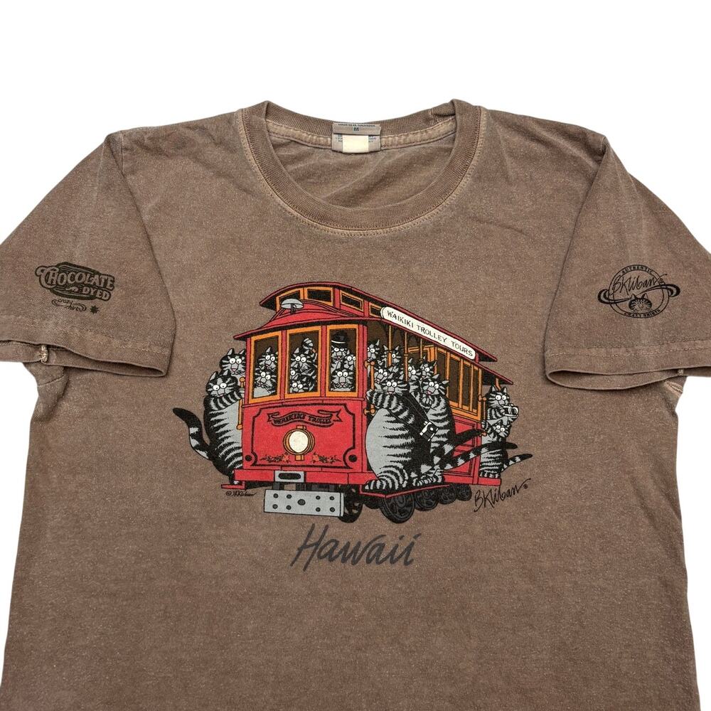 Vintage Crazy Shirts B Kliban Cat Hawaii Trolley T-Shirt Women's Medium